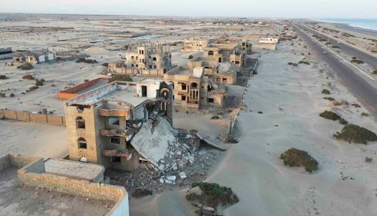 Aerial Footage Of Destroyed Buildings in Sahil Abyan
