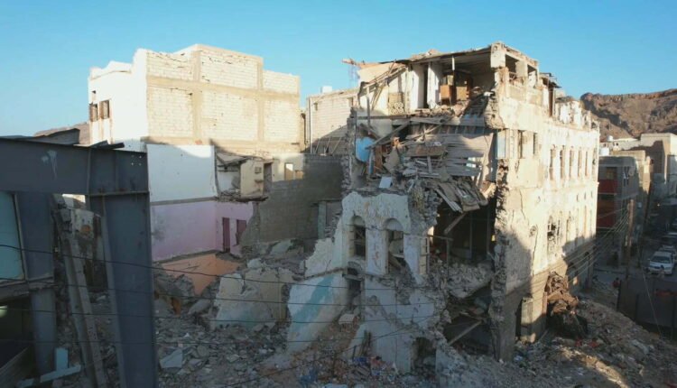 Destroyed Buildings Affected By Conflict in Yemen