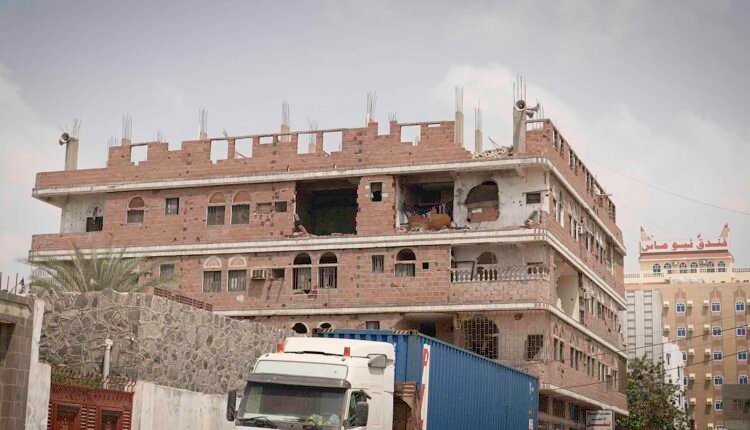 Destroyed Building by war in Yemen [Wide shot] [2]