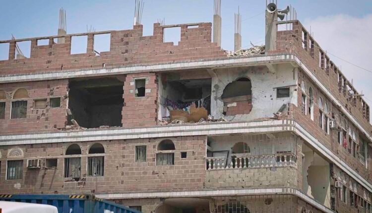 Destroyed Building by war in Yemen [Close shot] [3]