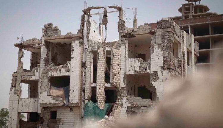 Destroyed Building by war in Yemen [Close shot] [6]