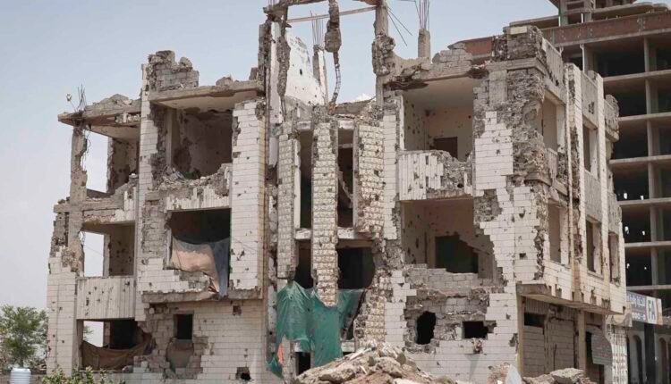 Destroyed Building by war in Yemen [Close shot] [7]