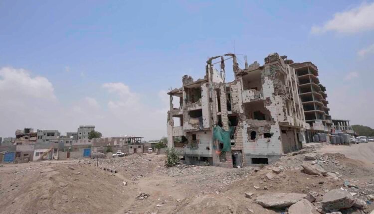 Destroyed Building by war in Yemen [Wide shot] [5]