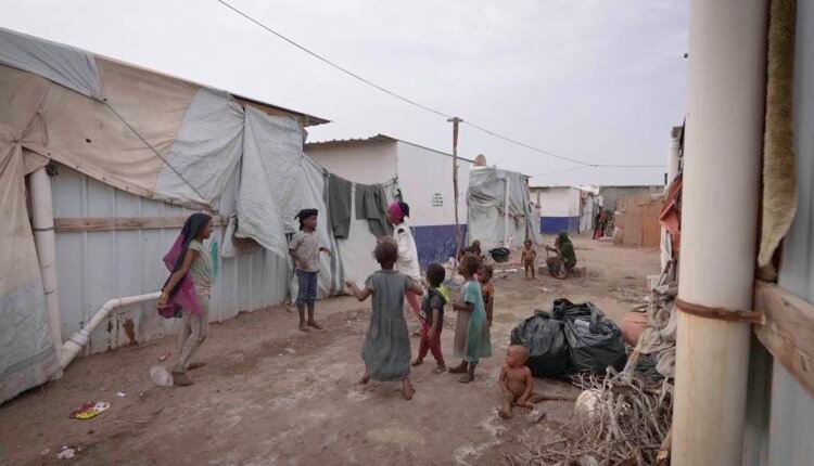 Displaced children playing together