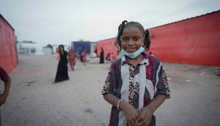 Displaced young girls