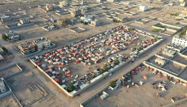 Drone shot for displacement camp