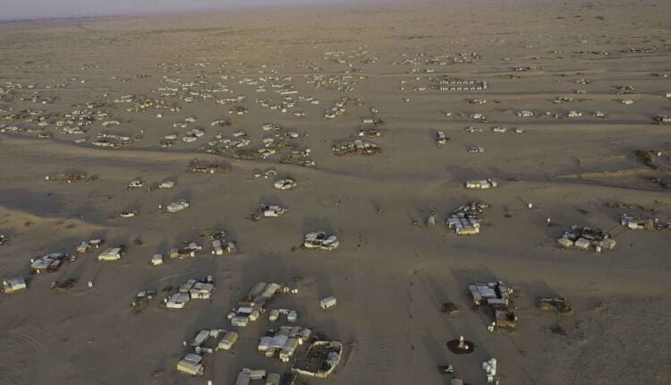 Drone shot of Harsh life conditions in Marib Displacement camp [2]