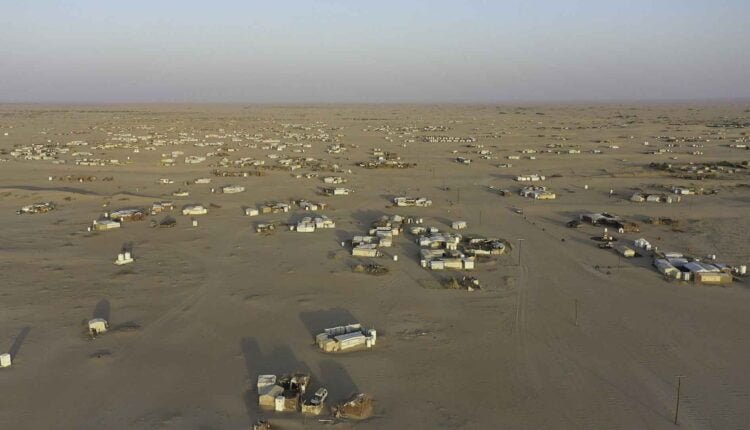 Drone shot of Harsh life conditions in Marib Displacement camp