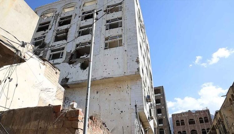 Destroyed building due to conflict