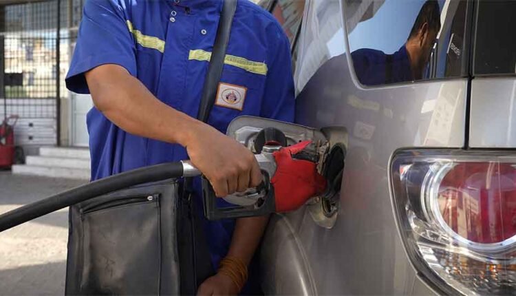 Filling a car with petrol
