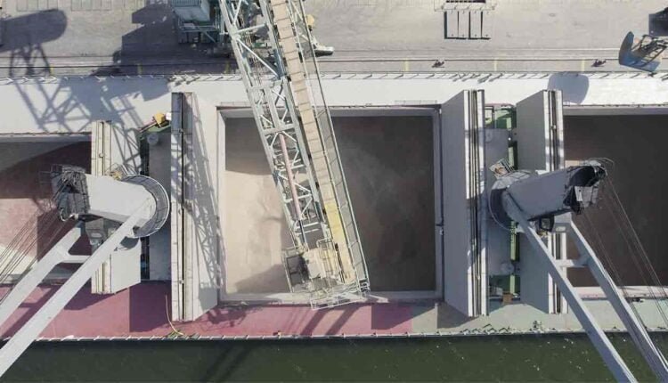 Offloading at sea port [Aerial View] [2]