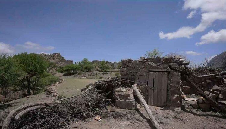 Small house in the middle of a remote village