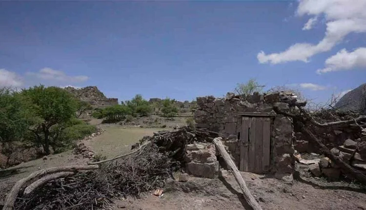 Small house in the middle of a remote village