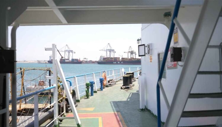 Walking on the top of a vessel