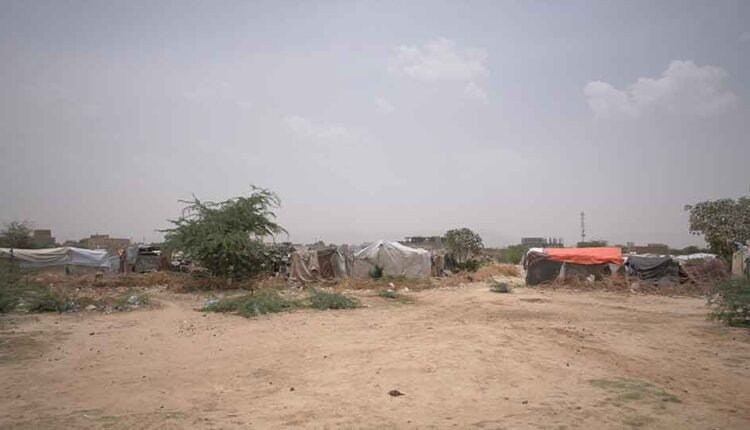 Displacement camp at Alhazm