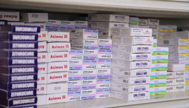 Sorted medicine inside pharmacy