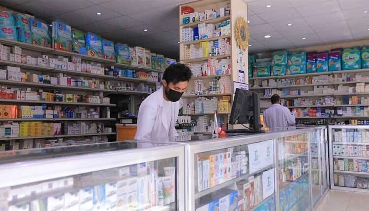 Working inside a pharmacy